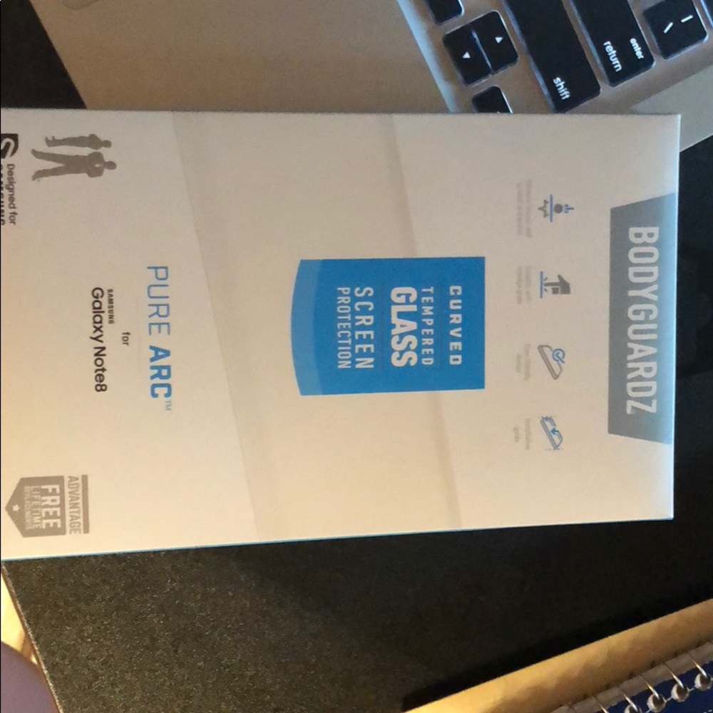 Bodyguardz.  New Galaxy Note 8 tempered glass